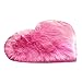 RIsxffp Morbido tappeto a forma di cuore creativo in felpa, antiscivolo, decorazione per la testiera della casa, colore: rosa scuro