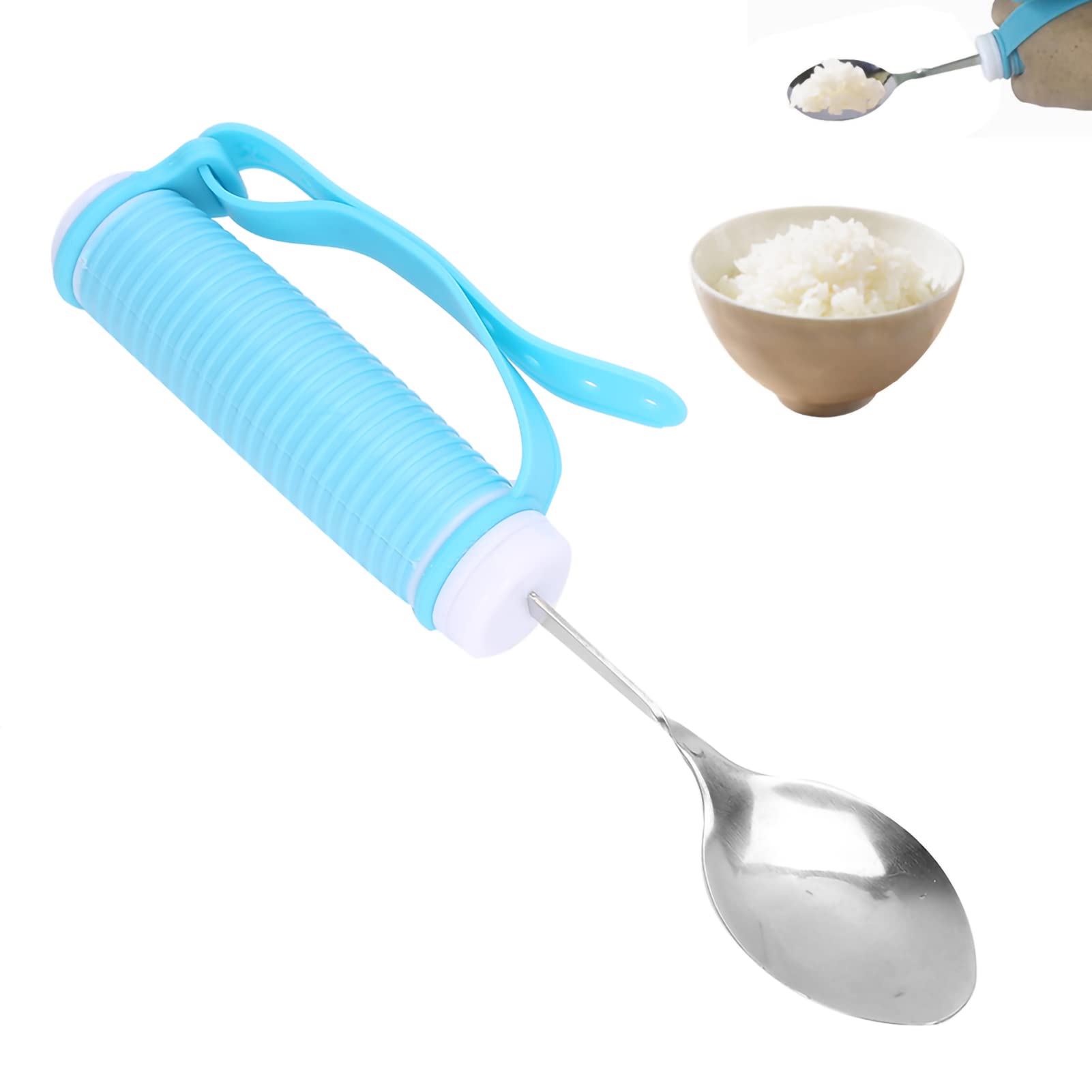 Vaisselle auxiliaire pour personnes âgées, aide alimentaire pour personnes handicapées - Outil souple et antidérapant - Cuillère d'aide alimentaire pour personnes handicapées
