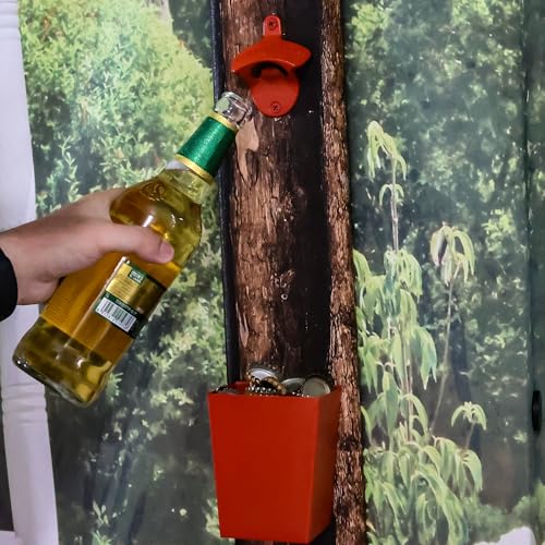 Jumiok Red Funny Bottle Opener Wall Mounted and Cap Catcher Stainless by Jumiok - Used condition - Image 3