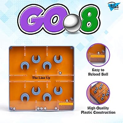 Point Games Brainymaze Go 8 Game for Kids - Self-Contained Maze Toy - Balance Board Brain Teaser - Pocket Size Travel Board Game - Boost Kids Fine Motor Skills - Kids Ages 4+