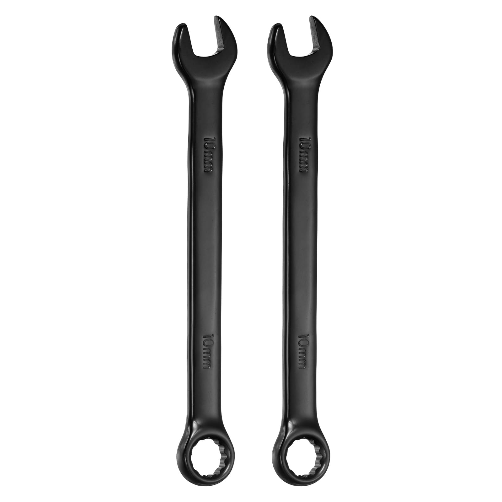 sourcing map 2pcs Metric Combination Wrench 10mm 12-Point Box & Open End Double Ended Wrenches Spanners Tools for Household Automotive Machinery DIY Repair, Black
