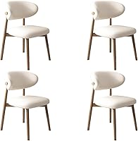 Vista 15 de YVYKFZD Dining Chairs Set, Upholstered Kitchen Chairs, Dining Room Chair with Wooden Legs and Curved Back, Leather Living Room Chair, for Offices
