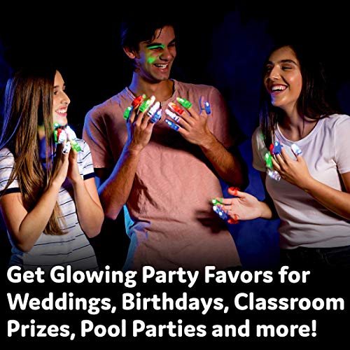 PartySticks Light Up Rings LED Finger Lights - 40pk Flashing Glow Rings, Wearable Party Favors and Party Supplies for Kids and Adults