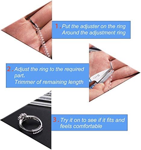 Eiito Ring Size Adjuster For Loose Rings (4 Sizes), Ring Resizer for Ring Adjuster Smaller, Ring Spacer, 12 Pcs Ring Guard