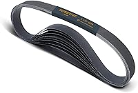 Vista 17 de POWERTEC Correas de lijado de 1 x 30, 15 unidades, 3 de cada uno de granos 40/80/120/240/400, 1 correa de lijado de óxido de aluminio de 30 pulgadas