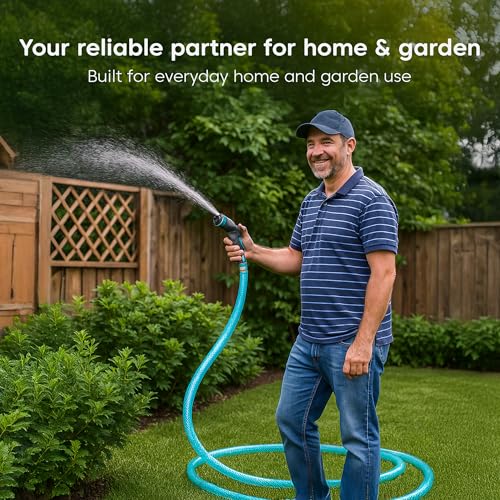 Image of Kyari Garden Hose Pipe Braided 10 Meter 0.5 Inch Without Clamps - Heavy-Duty Flexible PVC Water Pipe for Home Garden, Plants, Car Wash, Cooler Filling, Balcony & Outdoor Use