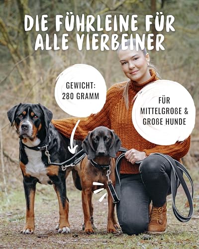 Rudelkönig Führleine Paola - 2,30m Länge - Verstellbare Hundeleine große & mittelgroße Hunde - Reflektierende Hunde Leine in schwarz – Ansicht 6