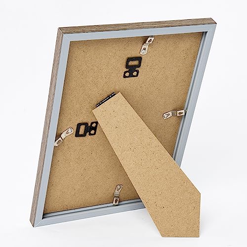 Image of JCJMY 5.8x8.3 A5 Picture Frame with 4x6 Mat for Wall Hanging or Tabletop, Display Photo 4x6 with Mat or 5.8 x 8.3 Without Mat, Wall Poster Photo Frame with Shatter Resistant Plexiglass, Rustic Brown