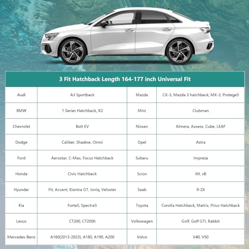 Image of GUNHYI 16 Layers Hatchback Car Cover Waterproof All Weather, Universal Fit vw Golf, Honda Fit, Mazda 3, Toyota Corolla, Ford Fiesta /Focus, Nissan Leaf, Mini Clubman etc.
