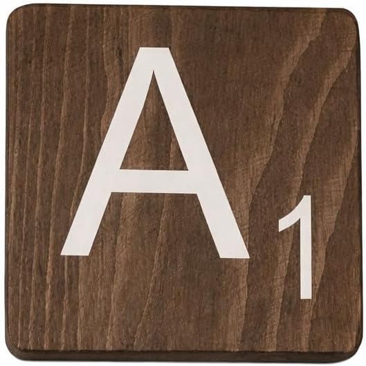 Large Wood Alphabet Tile - 5.5 x 5.5 Inch Tiles - Large Wood Alphabet Letter - Alphabet Tiles for Wall - Alphabet Home Decor