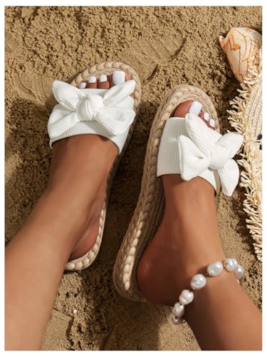 Verdusa Women's Bowknot Dressy Casual Open Toe Flat Sandals Summer Slides Slippers2