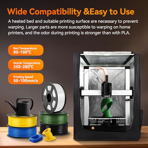 TECBEARS Filament ABS 1,75 mm, 1 kg, biały, wysoka wytrzymałość i wstrząsy, odporny na wysoką temperaturę, filament do drukarki 3D, dokładność wymiarowa +/-0,03 mm, szpula 1kg (2,2 funta)