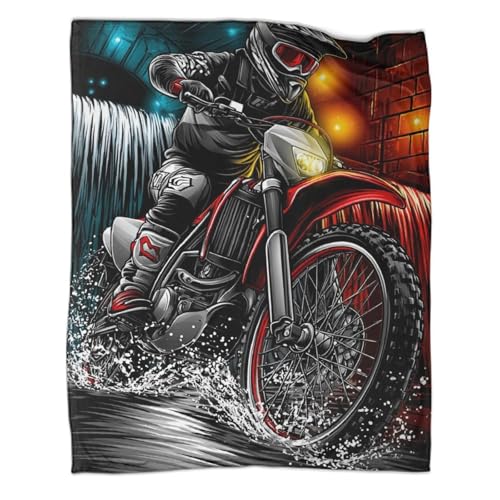 Couvertures motorcycles douces en flanelle, le cadeau idéal de 150x200cm pour ados et motards - 2