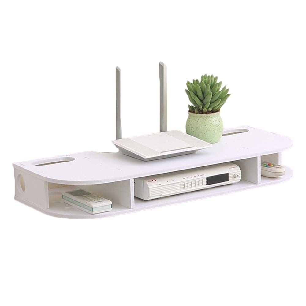 Mensole da Muro Scatola di Immagazzinaggio Router Senza Fili A Parete Cremagliera Bordo di Presa Galleggiante TV Stand Shelf Console Set-Top Box Telefono Deposito Rack Hanging Box