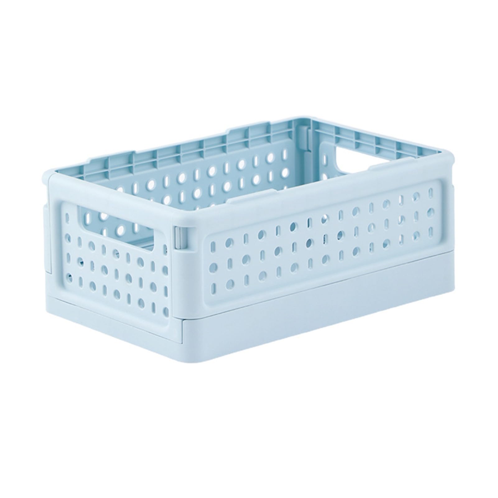 Glifora Foldable Storage Basket - Stackable Collapsible Basket, Folding Desktop Organiser with Handles for Snacks, Stationery and Cosmetics, Laundry Room, Pantry and Cabinet