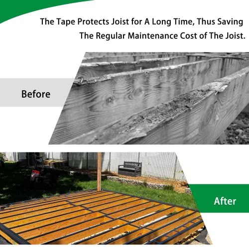 Image of Butyl Joist Deck Tape, 2 inch X 50' Deck Joist Tape Waterproof Flashing Tape, Weather Resistance Self-Adhesive Joist Tape Decking for Deck Joist Beams Protection(12 Rolls)