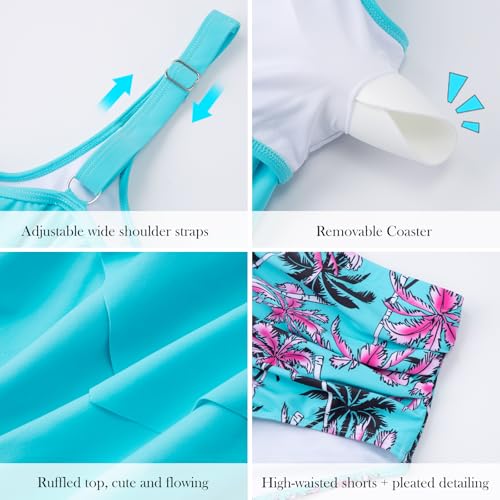 Image of Arolina Plus Size Swimsuits for Women Tankini High Waisted Bikini Sets Tummy Control Bathing Suits (S-24W