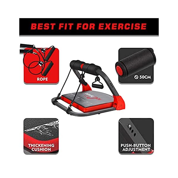 VIGGIO Ab Machine with Resistance Bands,All-in-One Ab Workout Equipment with Rebound Assist 3 Intensities,Core Strength Trainer Whole Body Exercise Fitness Equipment for Home Gym Workouts