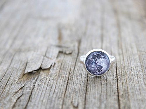 Moon, Moon Jewelry, Full Moon, Moon Ring, Full Moon Ring, Silver Moon, Space Jewelry, Space Ring, Solar System, Galaxy, Cosmic Ring