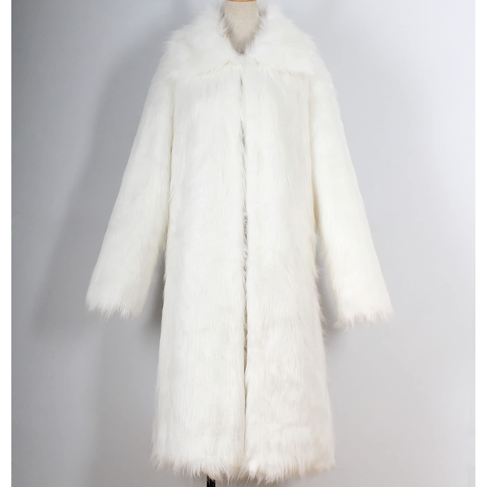 Giacca da Donna Lunga in Pelliccia Sintetica con Collo Quadrato alla Moda Giacca da Donna Autunno E Inverno con Cappotto Lungo