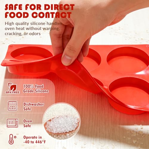 Image of HKNMTT 2Pcs Muffin Top Pans 12-Cavitiy Round Silicone Egg Molds for Baking