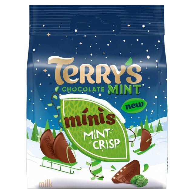 Terrys Chocolate Mint Minis, Refreshing Mint and Crunchy Crisps, all Wrapped up in Smooth Milk Chocolate 80g (UK)