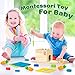 Wooden Montessori Toys for 1 Year Old, 5-in-1, Object Permanence Box, Coin Box, Carrot, Catch Worm, Shape Sorter, Learning Toy for Toddler Aged 1, 2, 3 Year Old Boys Girls
