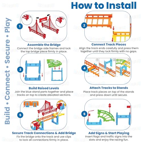 Image of Kidology Flexible Racing Track Playset Toy for Kids 3+ | DIY Rapid Variety Car Racing Track with Electric Car Toys and Games for Kids (95 Pcs) | Indoor & Outdoor Creative Playset Multicolor