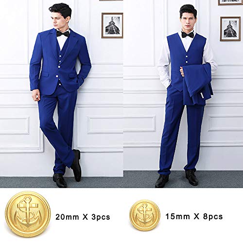 11 Pcs Gold Metal Blazer& Suit Buttons Set -Premium Sewing Buttons For Coat Jacket #TOP3