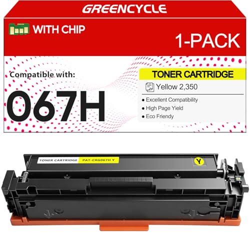 Image of greencycle 067H Yellow Toner Cartridge High Yield [with Chip]