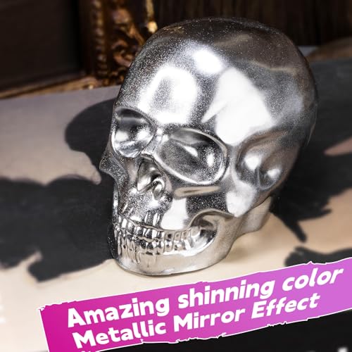 Image of LET'S RESIN Chrome Powder,10 Colors Metallic Mirror Effect Chrome Powder | for Nail, Pigment for Epoxy Resin, Slime, Crafting, Tumbler, Oil Painting, Black /Silver /Blue Resin Color Pigment