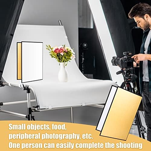 Photography Reflector 3 in 1 Light Reflector Cardboard Collapsible Potable Light Diffuser for Food Product Photo Shooting Silver/White/Gold/Black (A4, 21x29 cm)