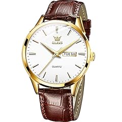 brown leather white dial