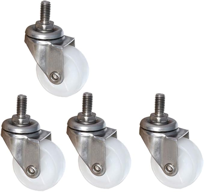 4 Stück Möbelrollen M8 Schwerlast - 2 Mit Bremse & 2 Ohne Bremse, 40kg Belastung