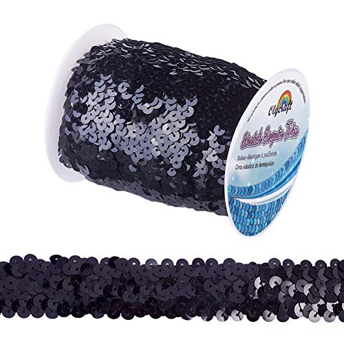 OLYCRAFT 10m 25mm Ribete Elástico Lentejuelas Ribeteado