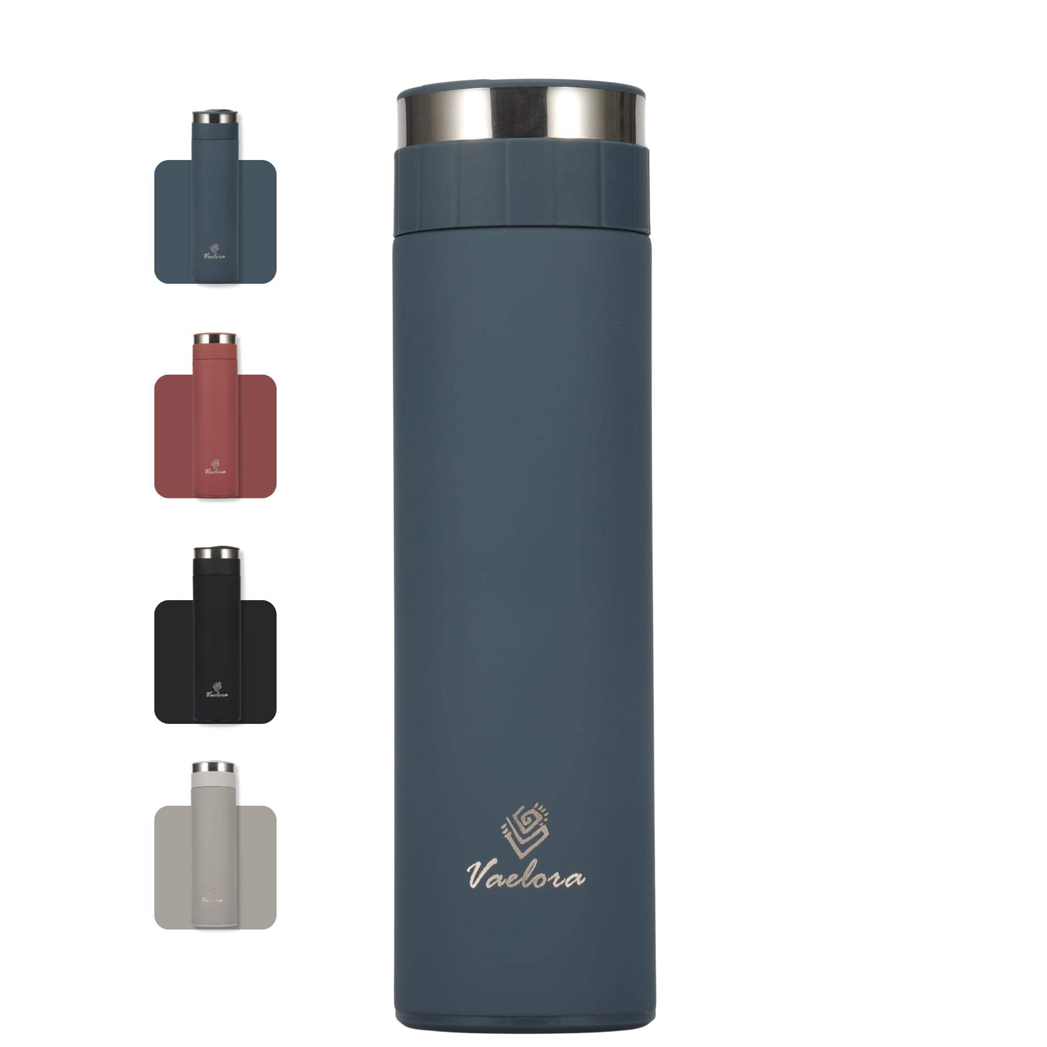 VAELORA Insulated Water Bottle, Leakproof Stainless Steel Flask 450ml