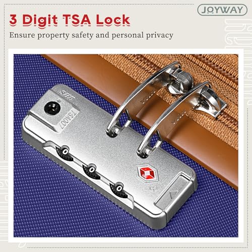 Image of Joyway Expandable 24 Inch Luggage with Spinner Wheels, Lightweight Hard Shell Medium Checked Suitcase, 3 Piece Luggage Sets with TSA Lock, Navy