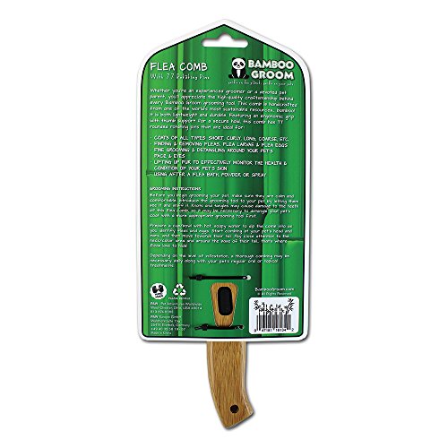 Alcott Bamboo Groom Flea Comb with 77 Rotating Pins for Pets - Image 5