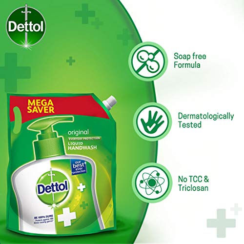Image of Dettol Original Germ Protection Handwash Liquid Soap Refill, 1500ml & Liquid Disinfectant for Multi-Purpose Germ Protection, Menthol Cool, 500 ml