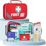General Medi First Aid Kit (215 Piece) + 43 Piece Mini First Aid Kit - Includes Emergency Blanket, Bandage, Scissors for Home, Car, Camping, Office, Boat, and Traveling