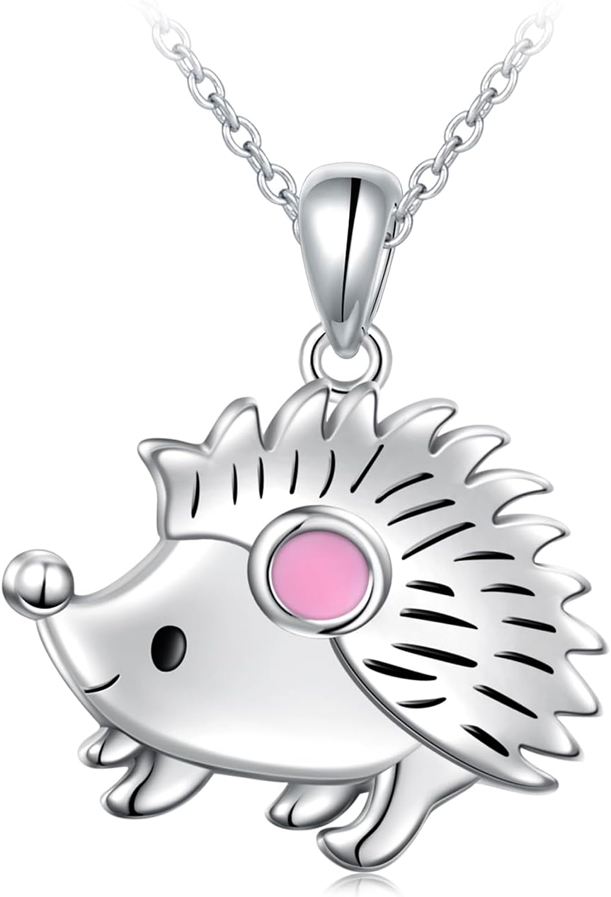 Hedgehog Jewelry Set Hedgehog Earrings Necklace Bracelet for Women Teen Girls 925 Sterling Silver Hypoallergenic Hedgehog Gifts for Hedgehog Fans