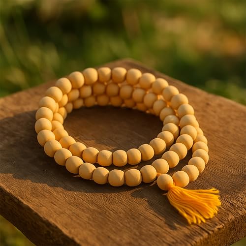 Image of ZAICUS Tulsi Mala 108 Beads with Kanth Jap Bag for Meditation