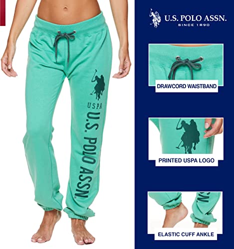 Image of U.S. POLO ASSN. Womens Sweatpants - Women Joggers Sweats with Logo Print - French Terry Poly-Cotton