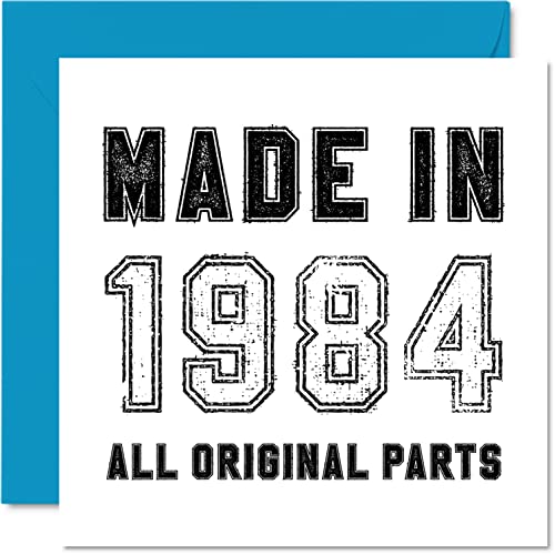 Tarjeta felicitación 38 cumpleaños hombres, mujeres, él ella, fabricada en 1984, todas las piezas originales, divertida tarjeta felicitación 38 cumpleaños papá, mamá, hermano, hermana, 145 mm x 145 mm