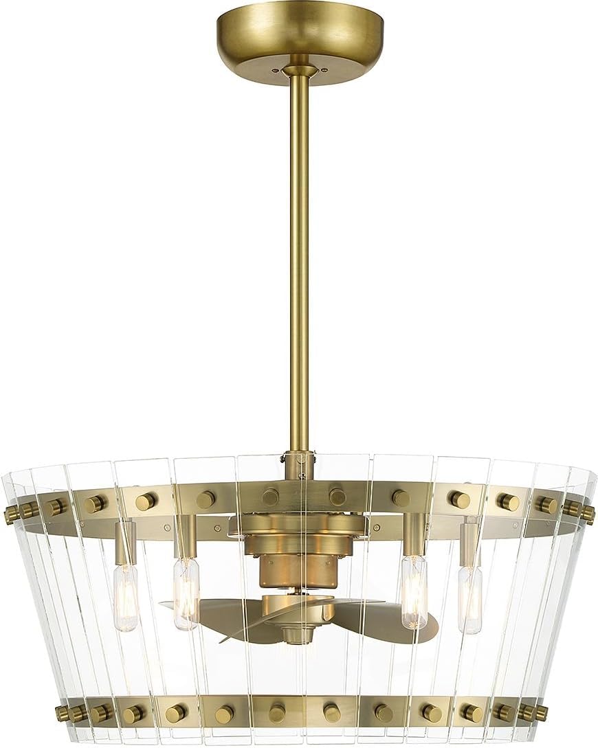 Savoy House 24-FD-8853-322 Ventari 5-Light LED Fan D'Lier in Warm Brass (28" H x 24" W)