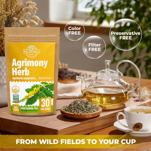 Image of 30 Bags Agrimony Herb Dried Cut Agrimony Flower Tea (Agrimonia Eupatoria L.) - 30 Count 1.5g Tea Bags Agrimonia Flor De Hierba De San Guillermo