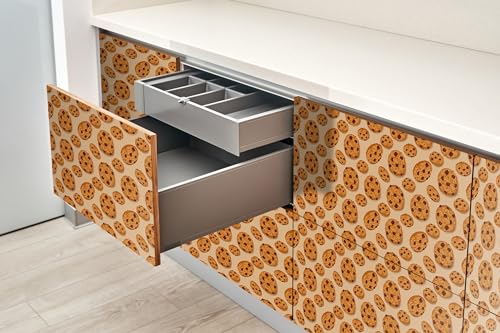 Papel pintado para armarios Wallfluent soluciona muebles viejos con vinilo autoadhesivo de cocina 5