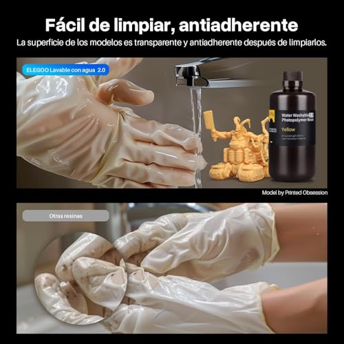 Image of ELEGOO Water Washable 3D Printer Resin 2.0, Fast Curing Photopolymer Resin for Mars Saturn Jupiter MSLA DLP LCD 3D Printing, 385-405nm UV Curing 3D Printing Liquid, Clear Red 1000g