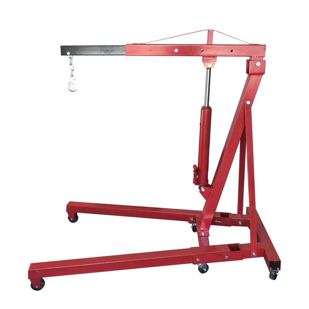 engine hoist 2 ton folding hydraulic engine motor hoist cherry picker shop cranes lift red shop crane 4000 lb heavy-duty (engine hoist)