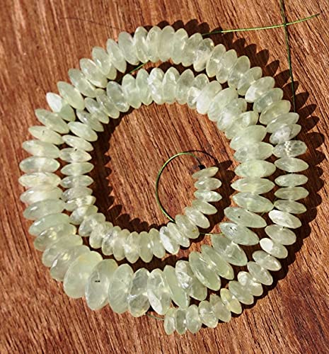 Perles en préhnite naturelle taille allemande LKBEADS pour bijoux haute joaillerie